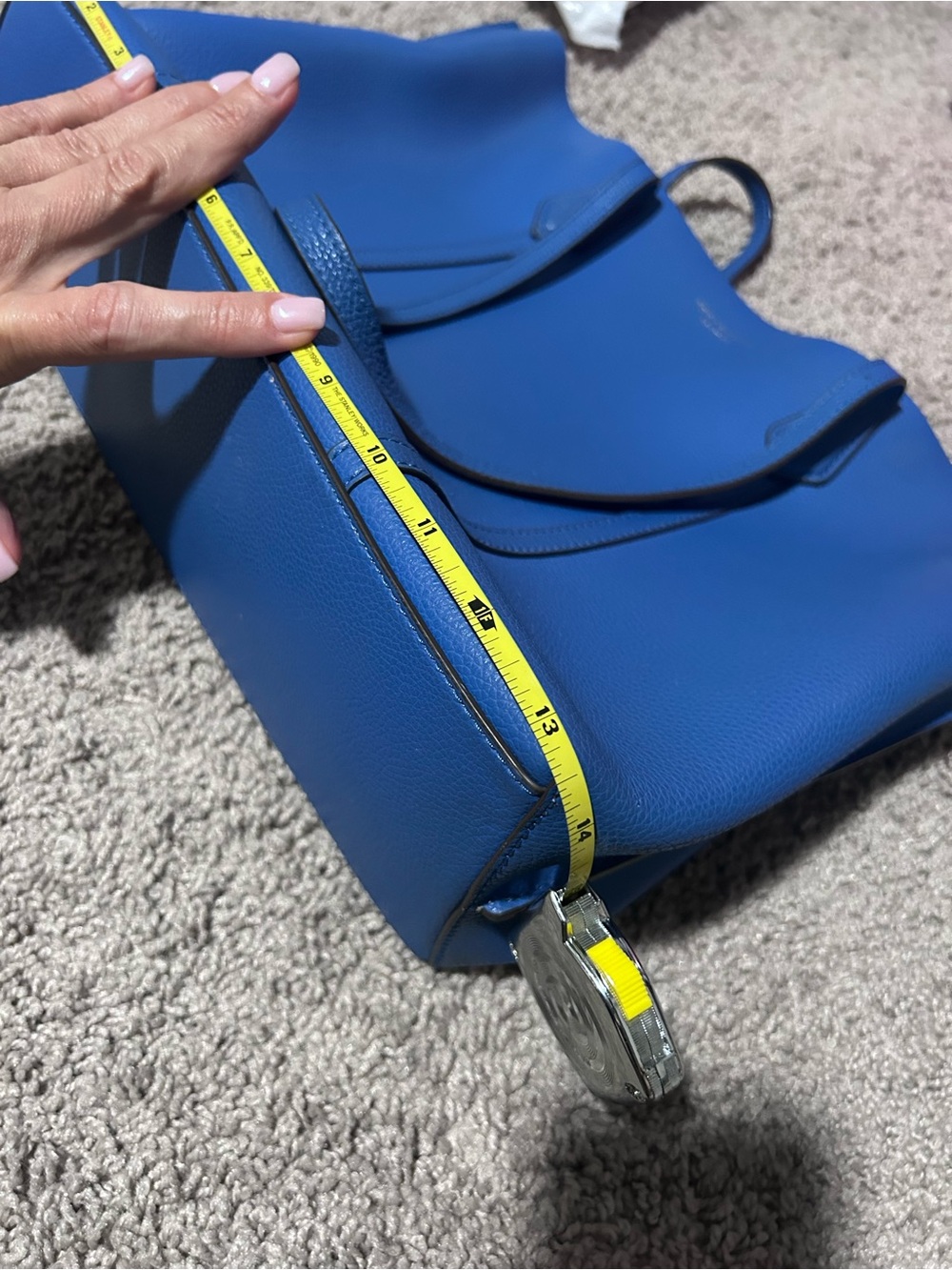 Tory Burch Blue Tote with Red Trim - Picture 12 of 14